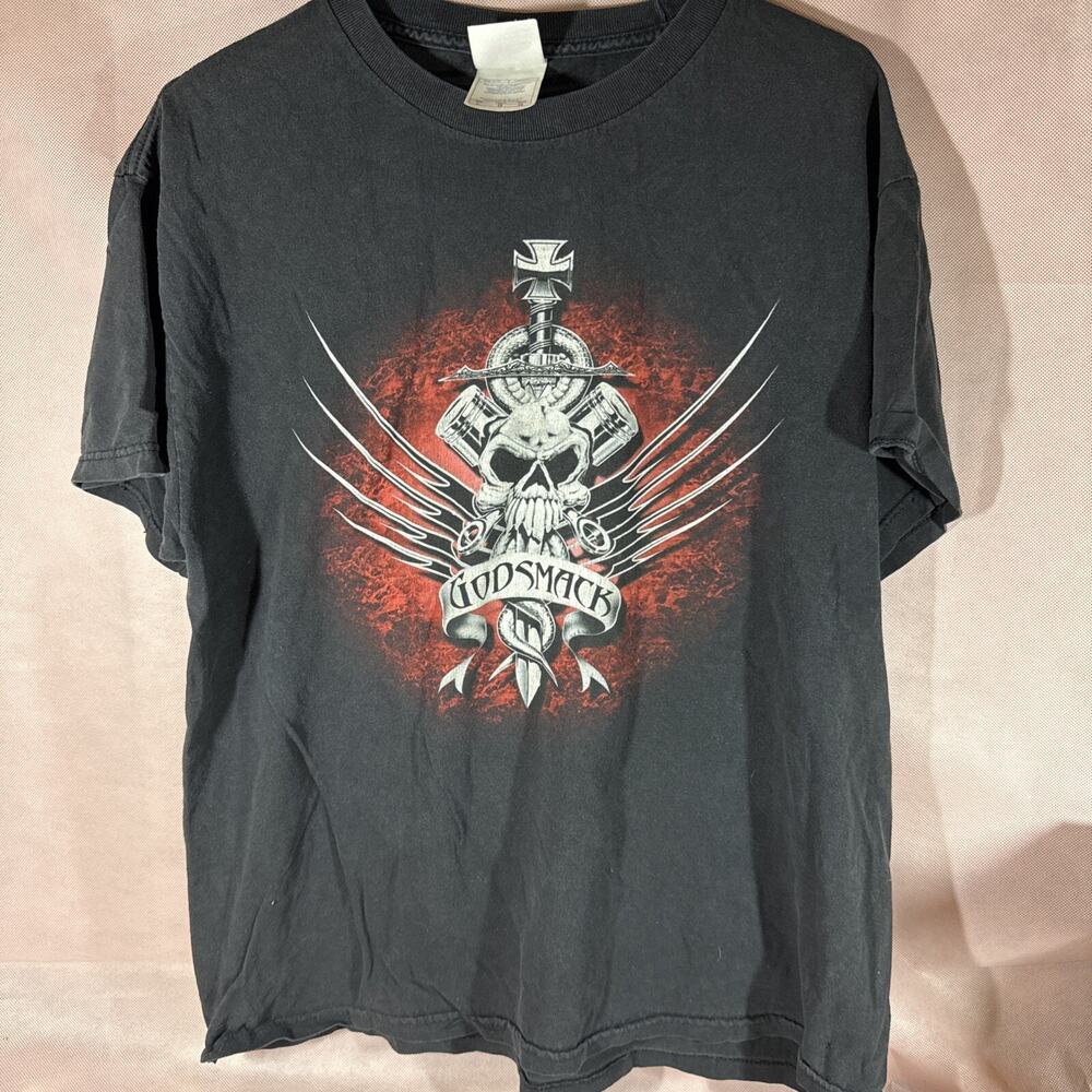 Godsmack T-shirt Tennessee River Men's XL Short Sleeve Skull Black AA1